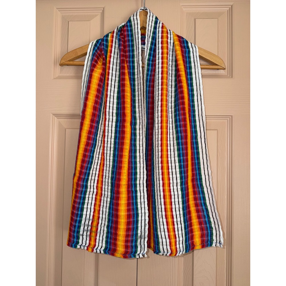 Rainbow Striped Scarf Multicolored Vertical Stripes Pride Festival Kidcore